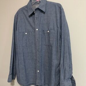 Austin Clothing Co. Denim Button-Up Shirt Size Large ~ Workwear & Lightweight
